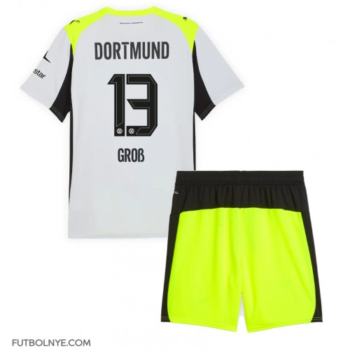 Camiseta Borussia Dortmund Pascal Gross #13 Visitante Equipación para niños 2025-26 manga corta (+ pantalones cortos)